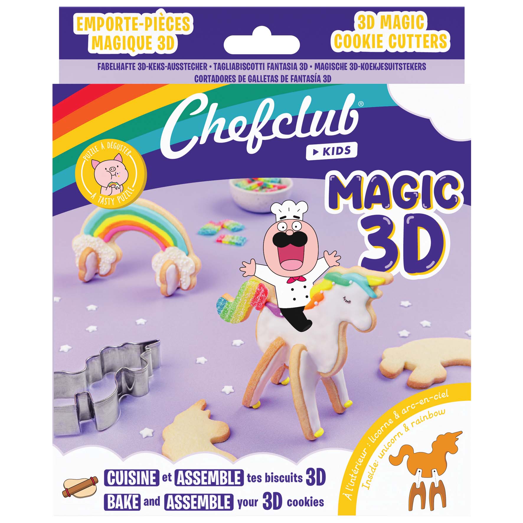 Chefclub Uitsteekvormen 3D Unicorn & Rainbow