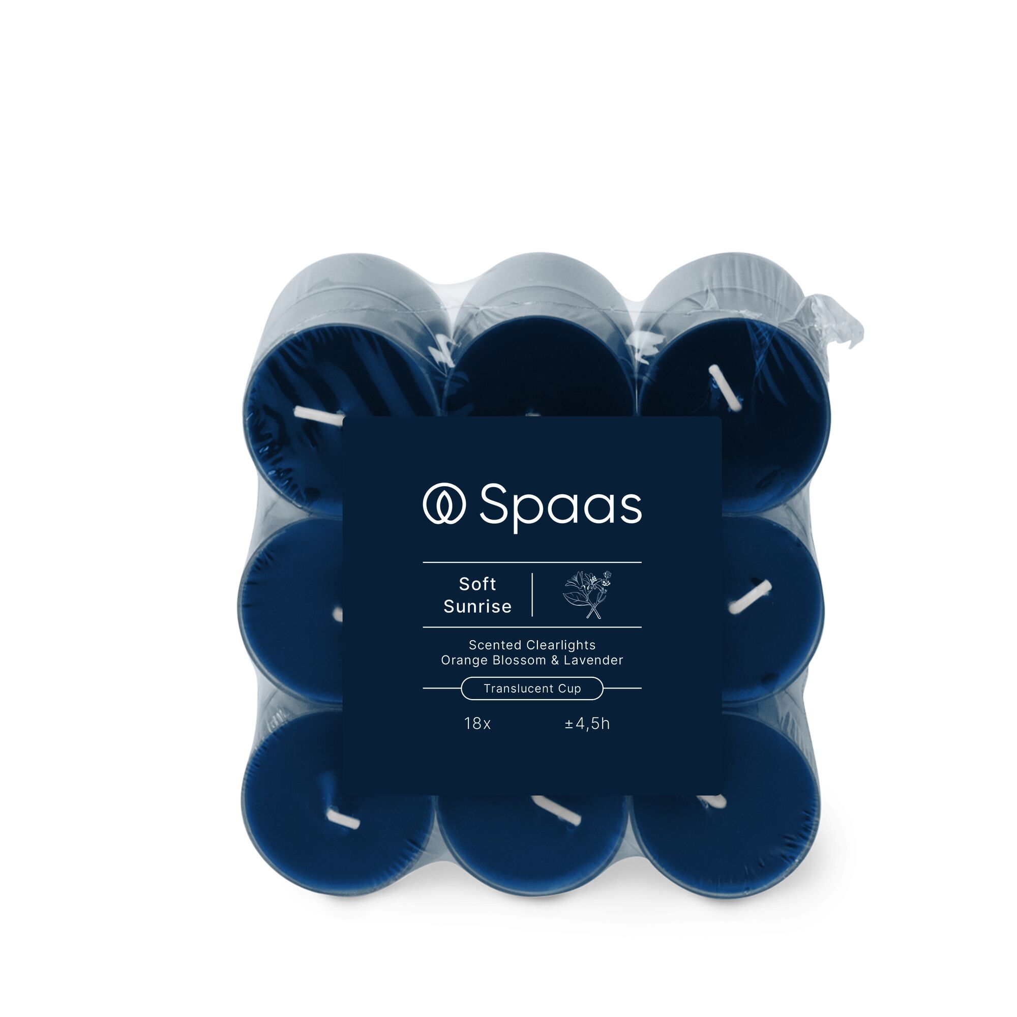 Spaas Theelichten Clearlights 18 stuks Soft Sunrise - Lavender and Orange Blossom - 4.5 Branduren