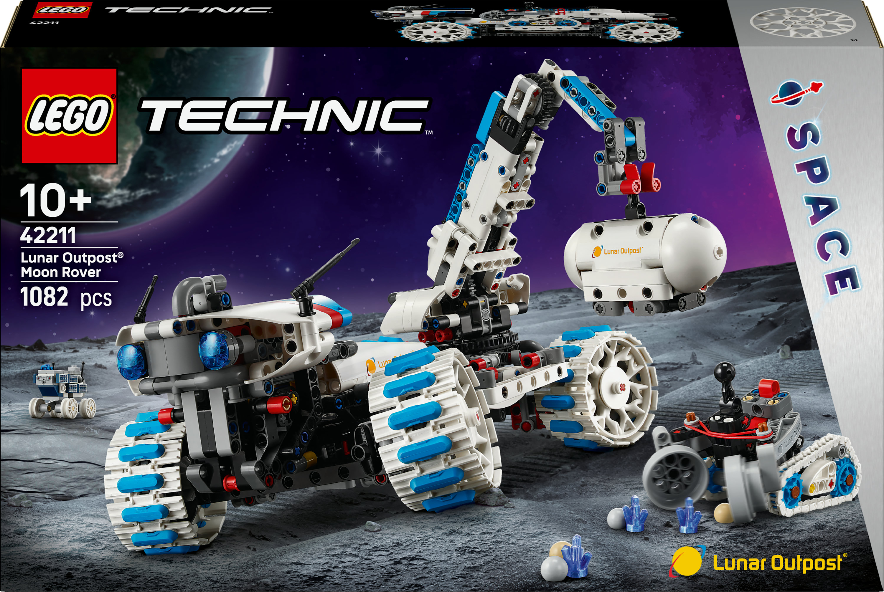 Lego Technic 42211 Lunar Outpost# maanrover ruimtevoertuig