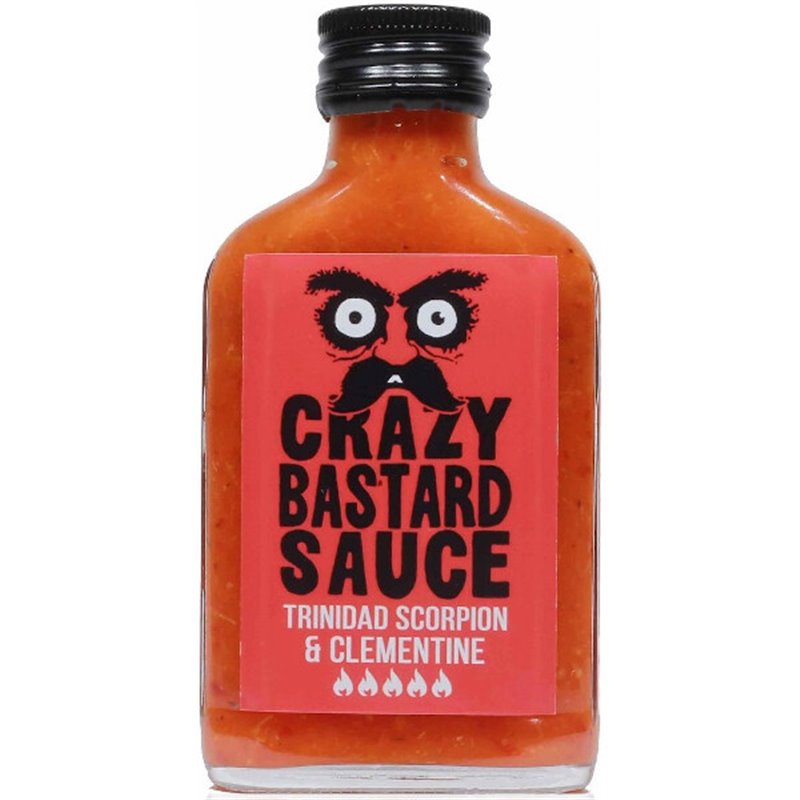 Crazy Bastard Sauce Pikante Saus Trinidad Scorpion & Clementine 100ml