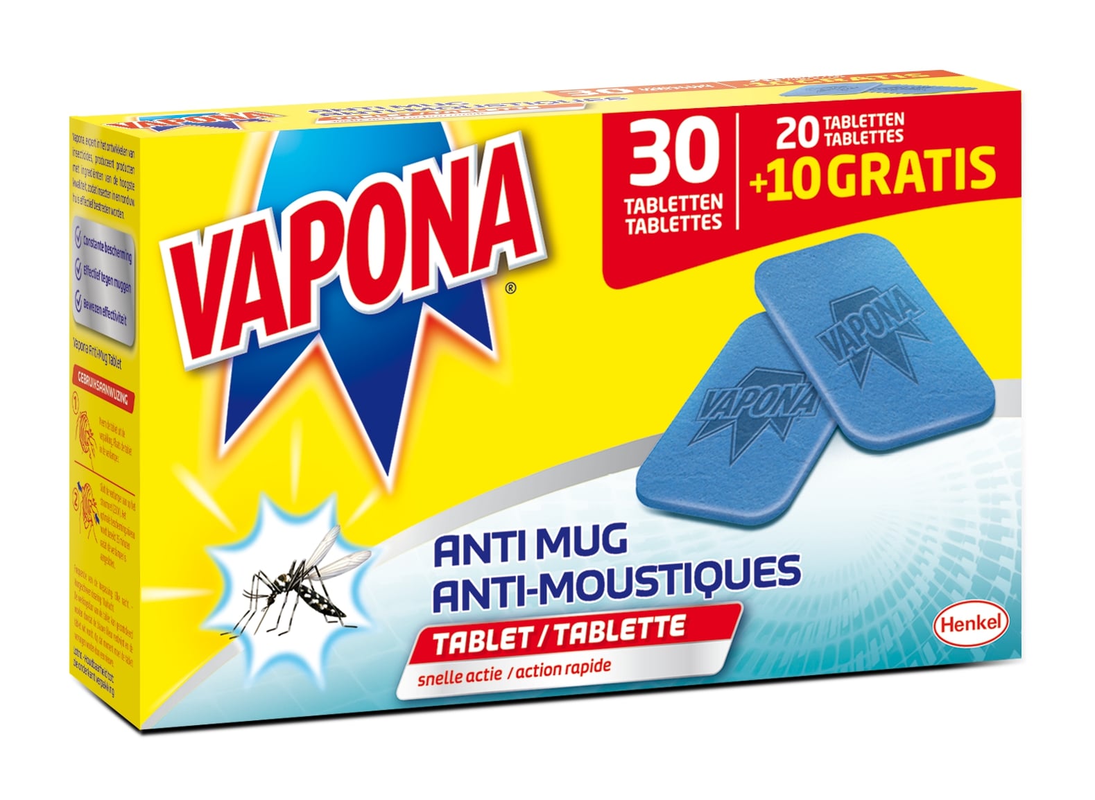 VAPONA Navulling Tablet Anti-mug 20+10 Gratis