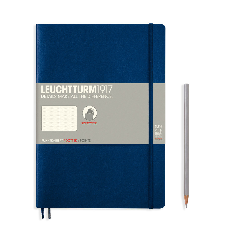 Leuchtturm1917 Notebook Composition Softcover - Navy - Gestipt