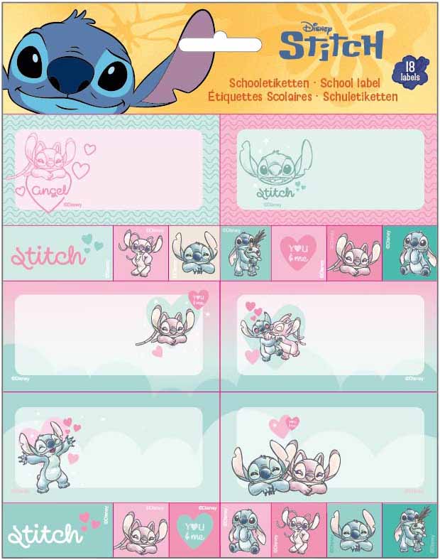 Stitch Schooletiketten Love 3 vellen