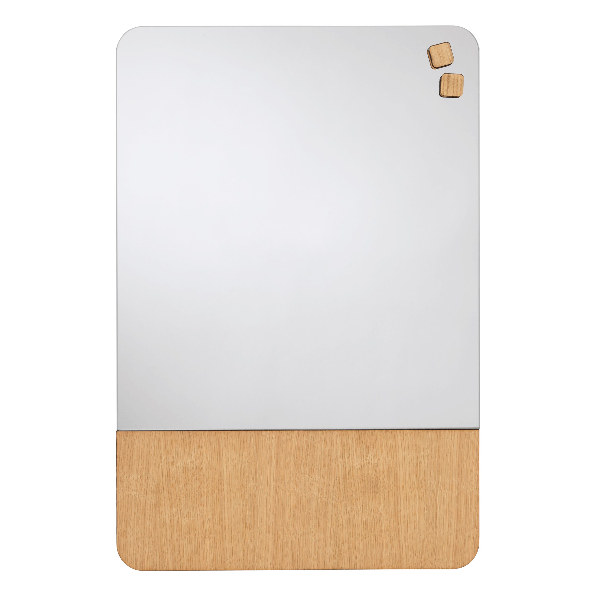 Naga Nord Magnetisch Glasbord spiegel met Eiken Fineer - 40x60 cm