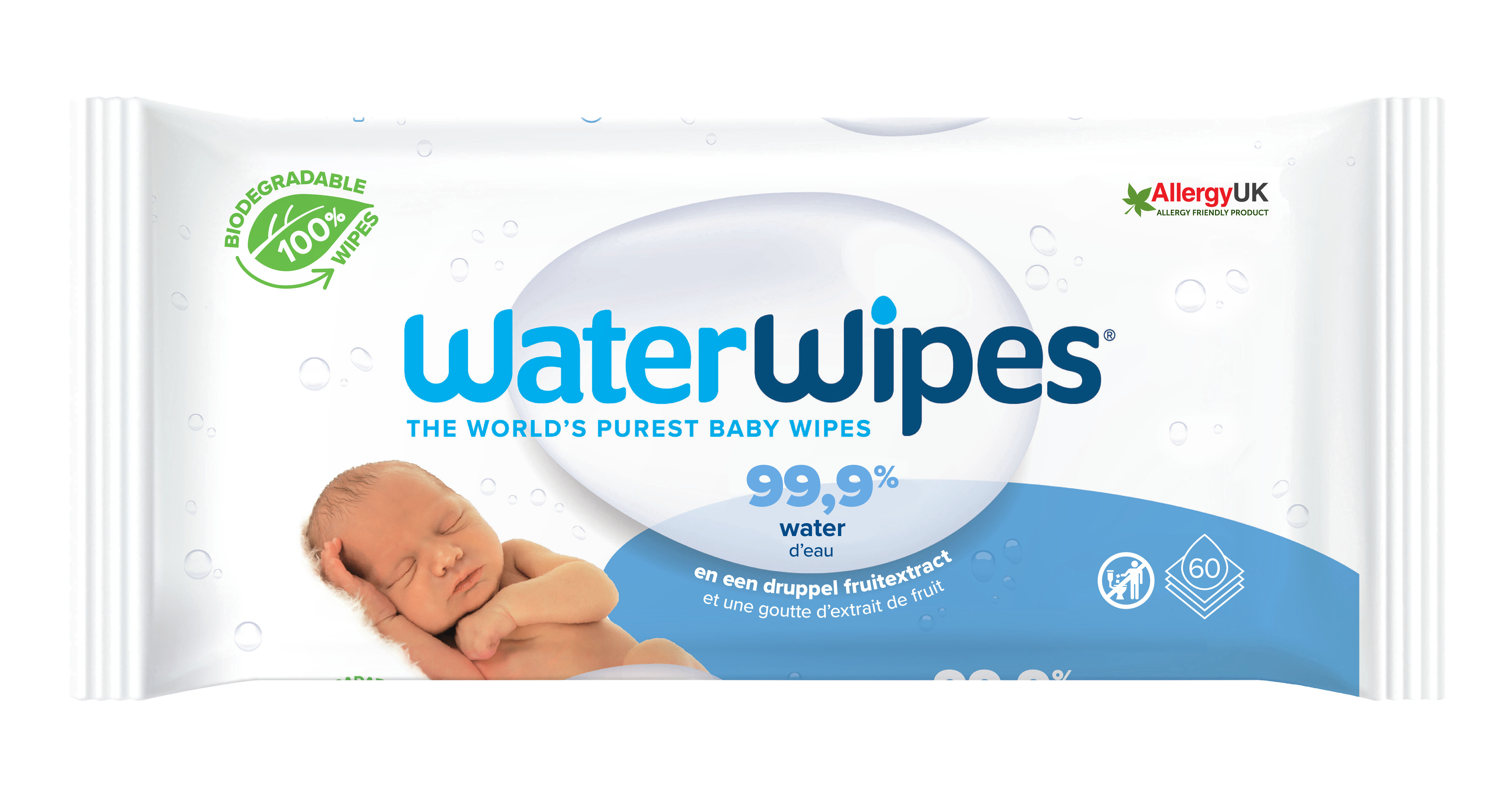 Waterwipes vochtige Doekjes Bio 60 stuks - 99.9% Water