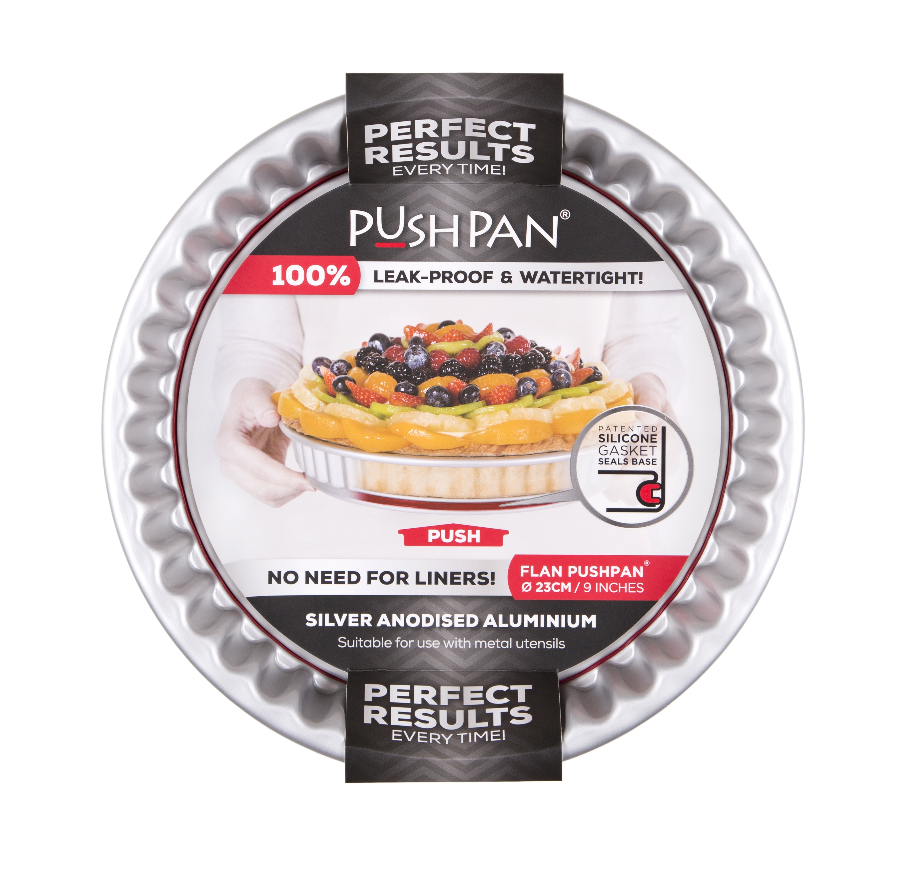 Wham Taartvorm Pushpan 23 cm Aluminium Zilver