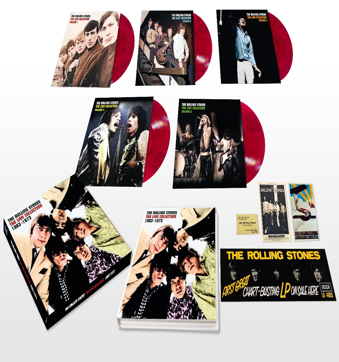 The Rolling Stones - The Live Collection 1963-1972 5LP Limited Smoking Red Vinyl Boxset