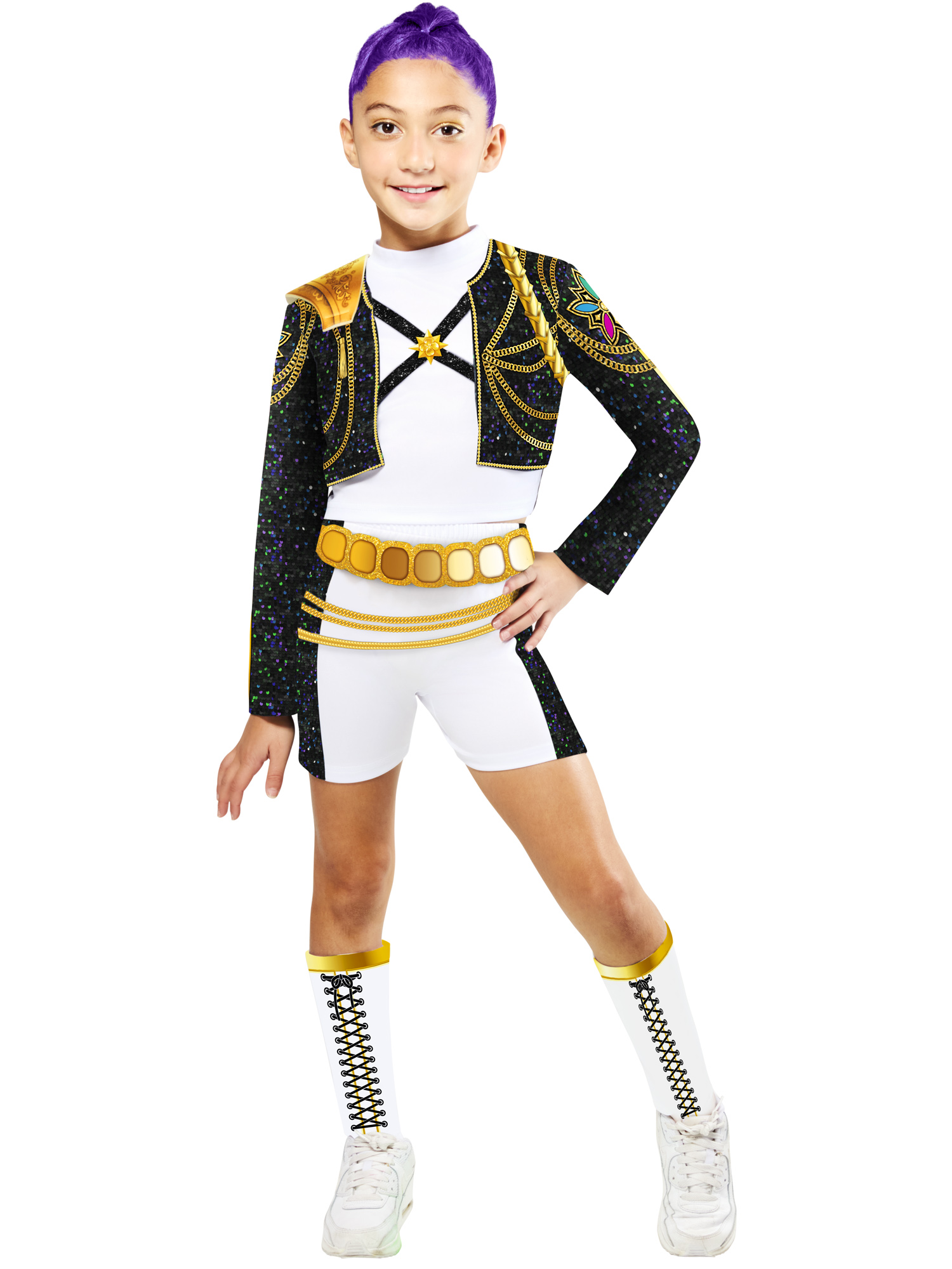 KPop Demon Hunters Verkleedpak Rumi Golden Hybrid S 7-8 Jaar - Top/Short & Beenverwarmers