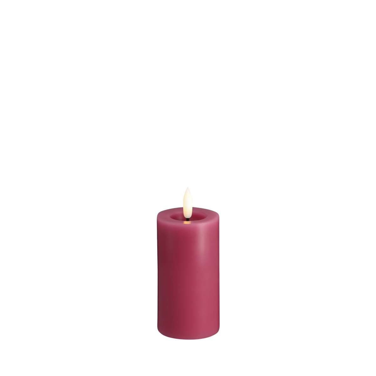 Moods & More LED Kaars Pillar Melted Silk Vintage Rose 4.9x10 cm - op Batterijen (excl.)