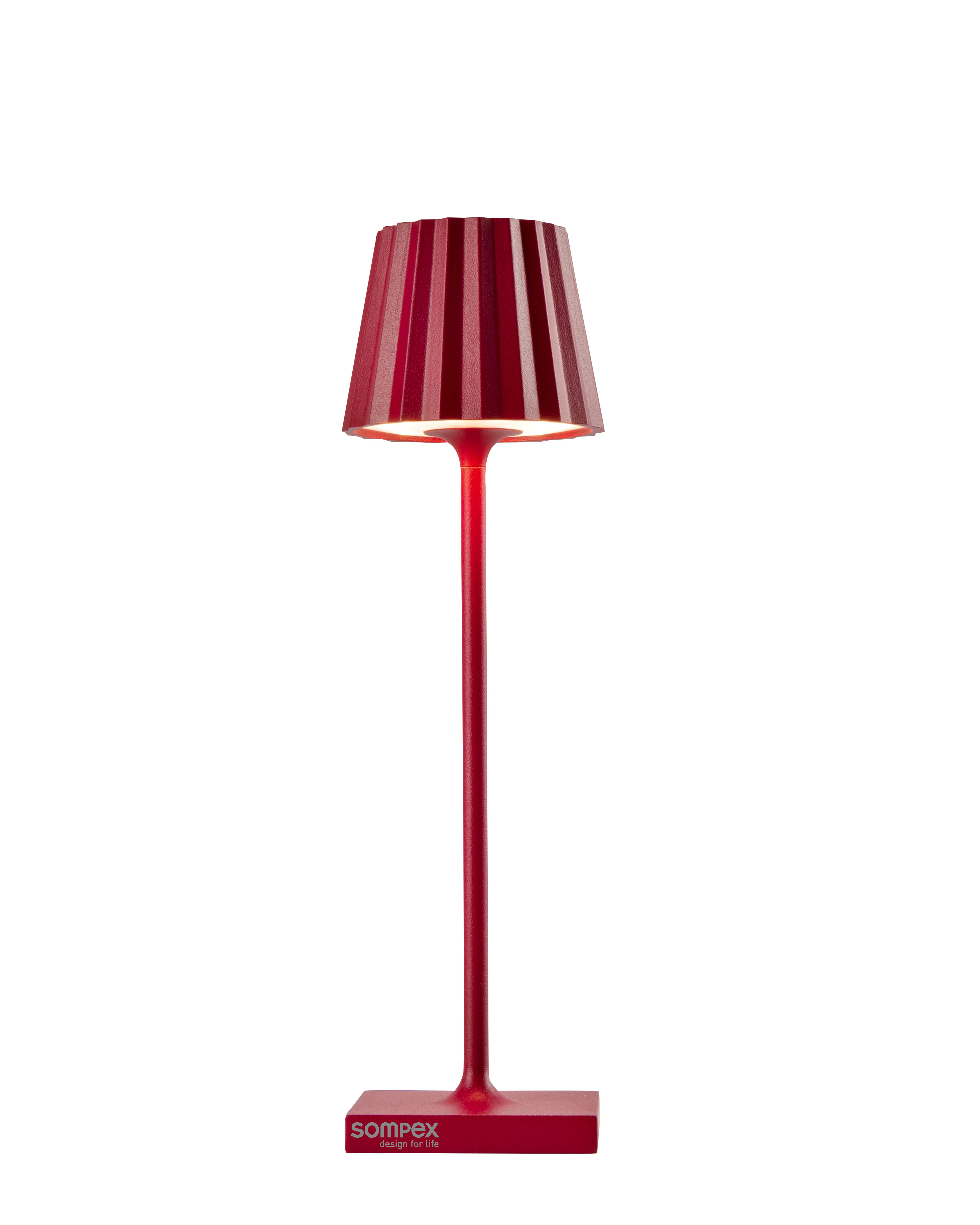 Sompex LED Tafellamp Troll Nano Red - 6x21 cm - Aluminium - Oplaadbaar (incl. Oplaadstation) - 1.6 W - voor Binnen en Buiten