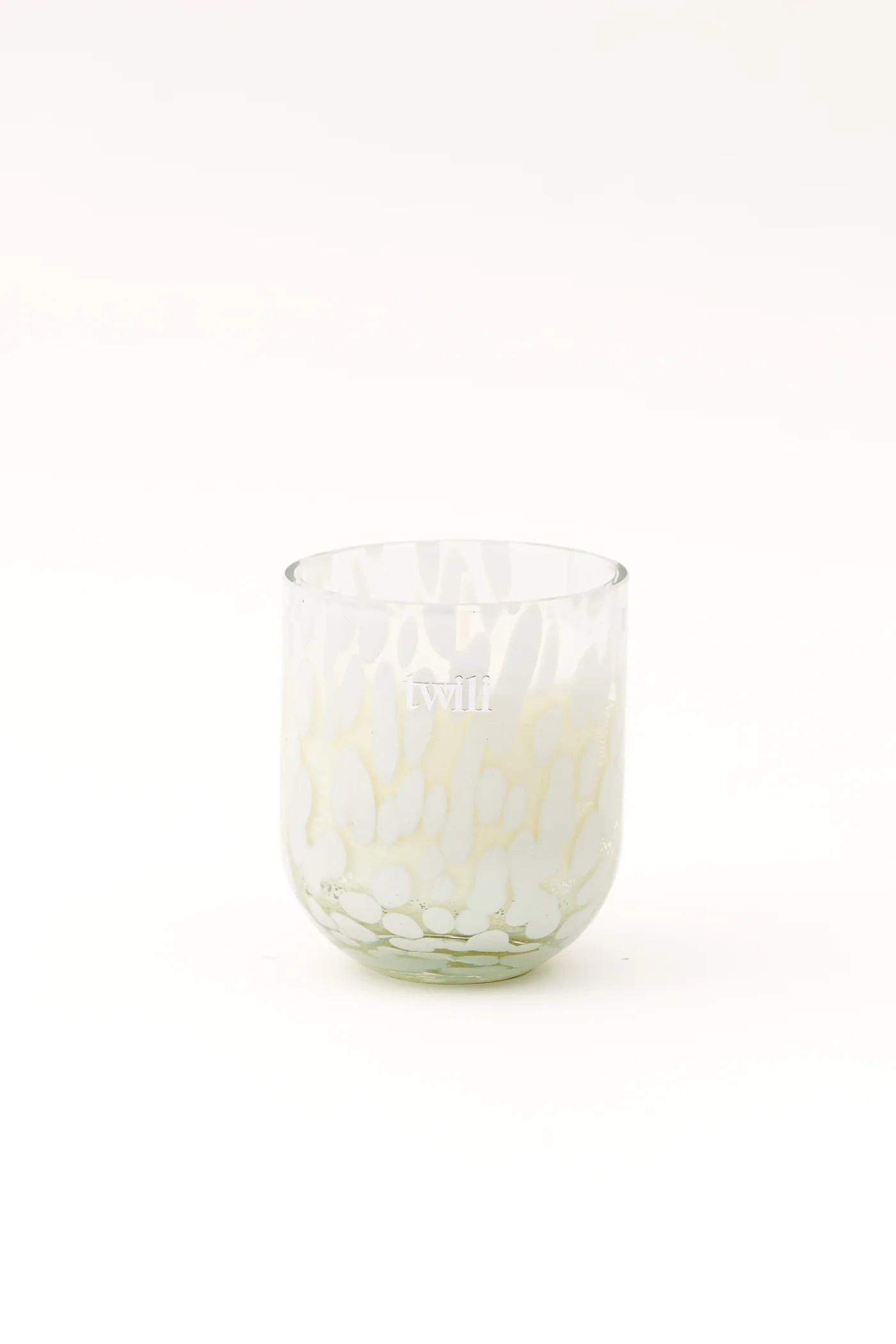 Twili Geurkaars Lotus M Oriental Floral 11x13 cm - Glas - 50 Branduren - Wit - 3 Wieken
