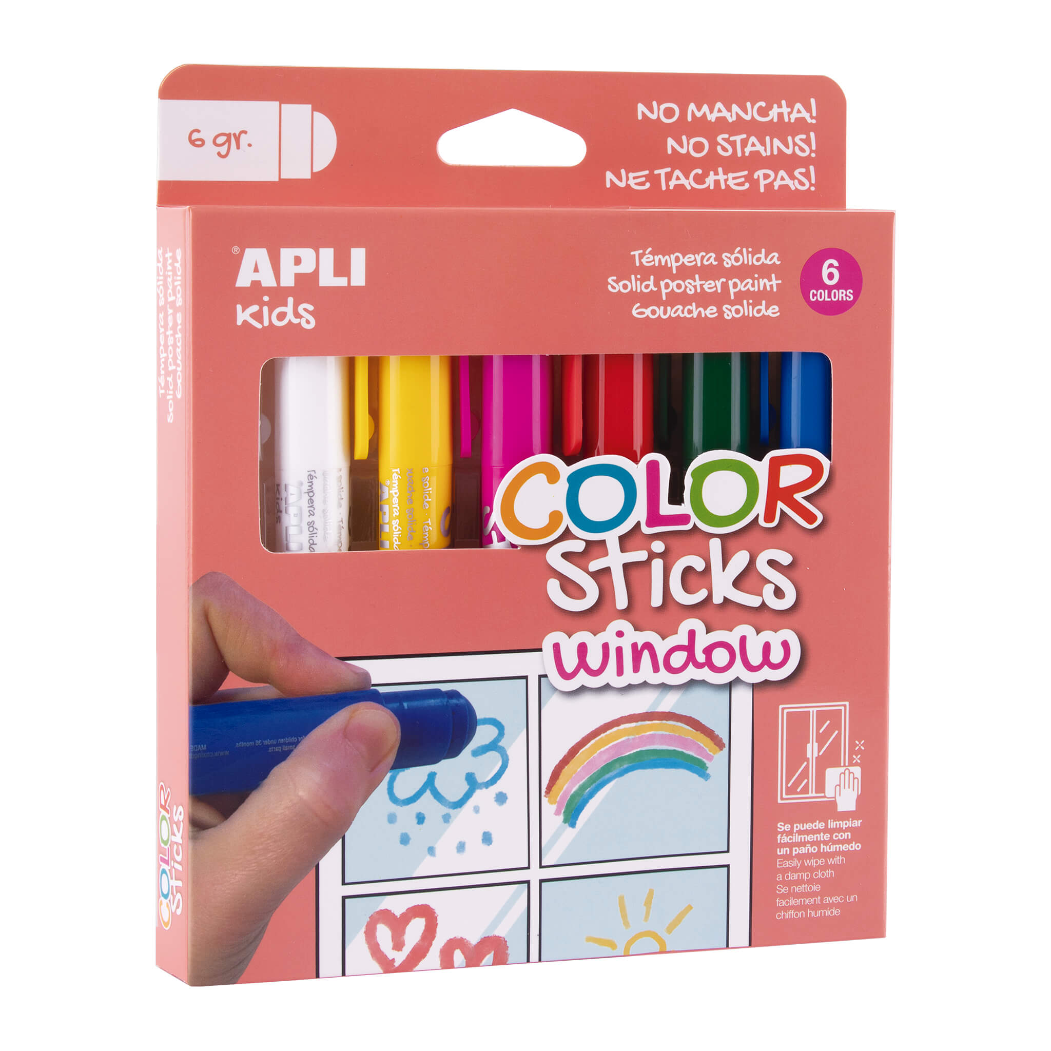 Apli Colorsticks Window 6 stuks - assorti - Prijs per Stuk