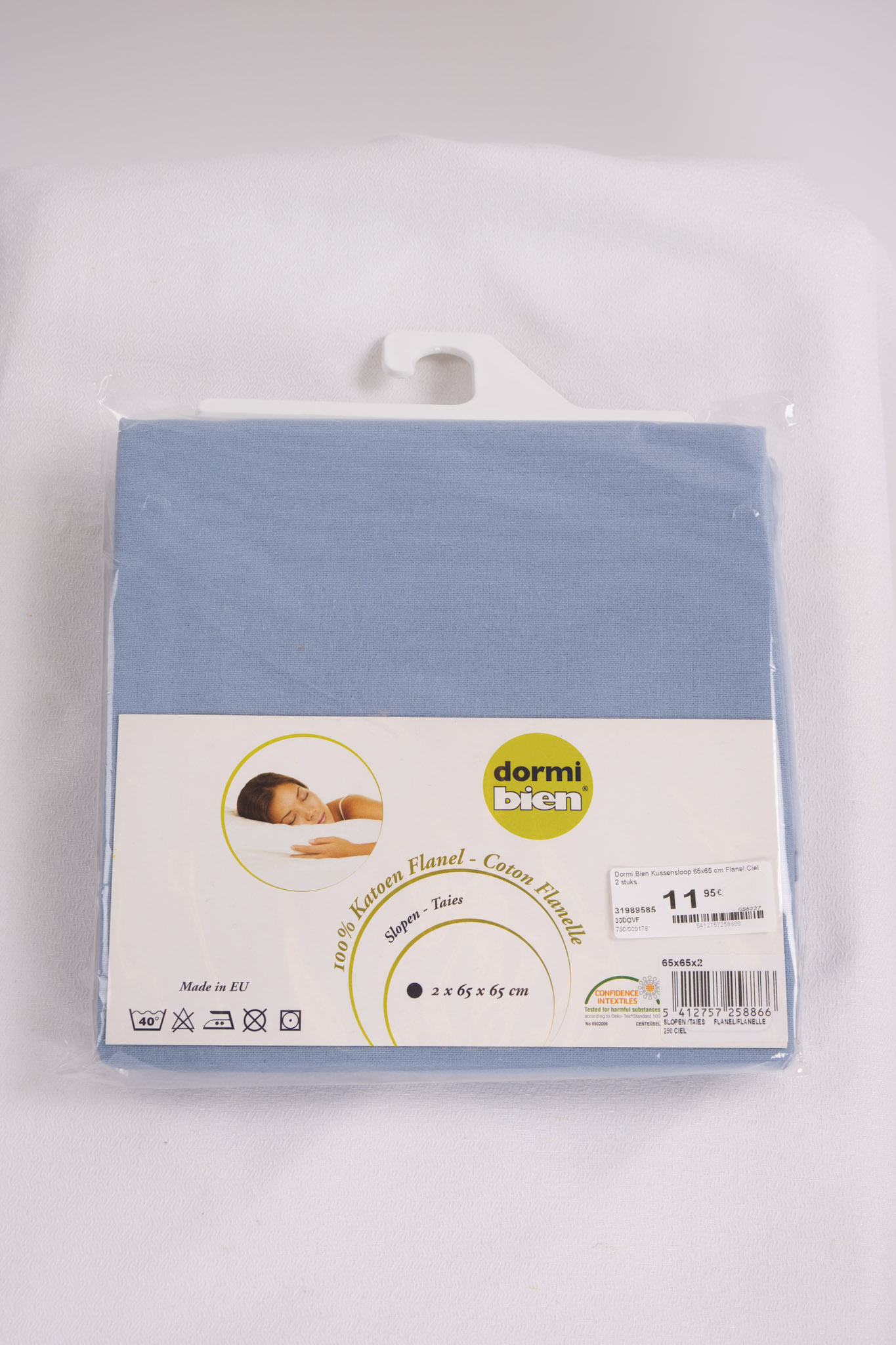 Dormi Bien Kussensloop 65x65 cm Flanel Ciel 2 stuks