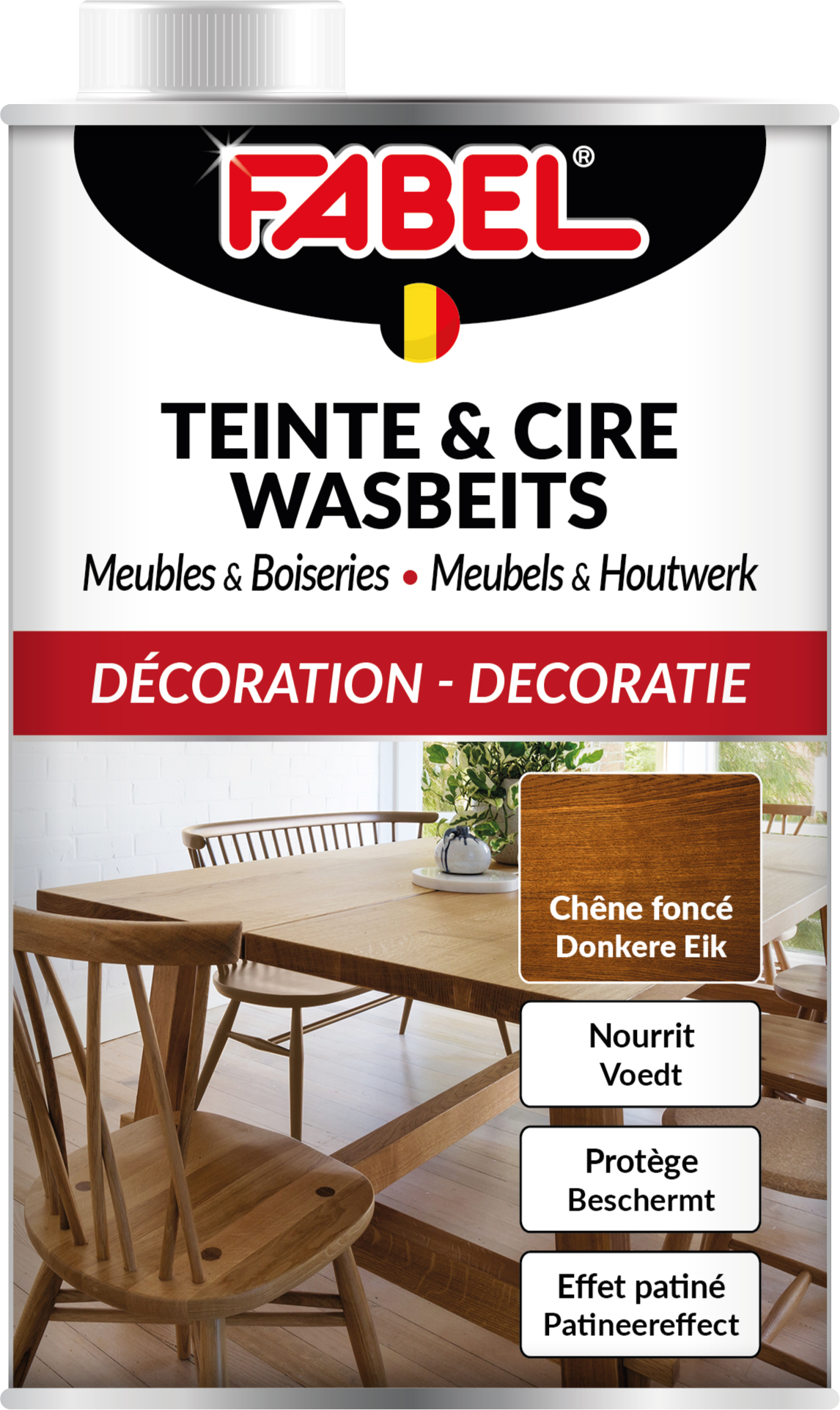 Fabel Wasbeits Hout en Meubels Donkere Eik 500 ml