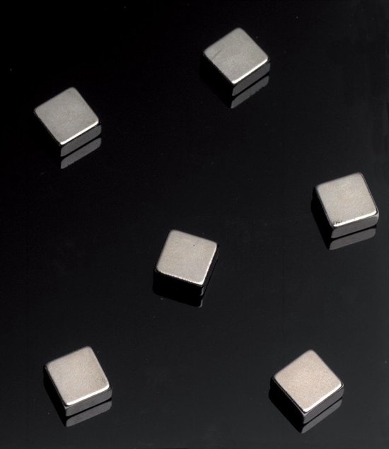 Naga Nord Magneten Vierkant - Zilver 1x0.5x1 cm - 6 stuks