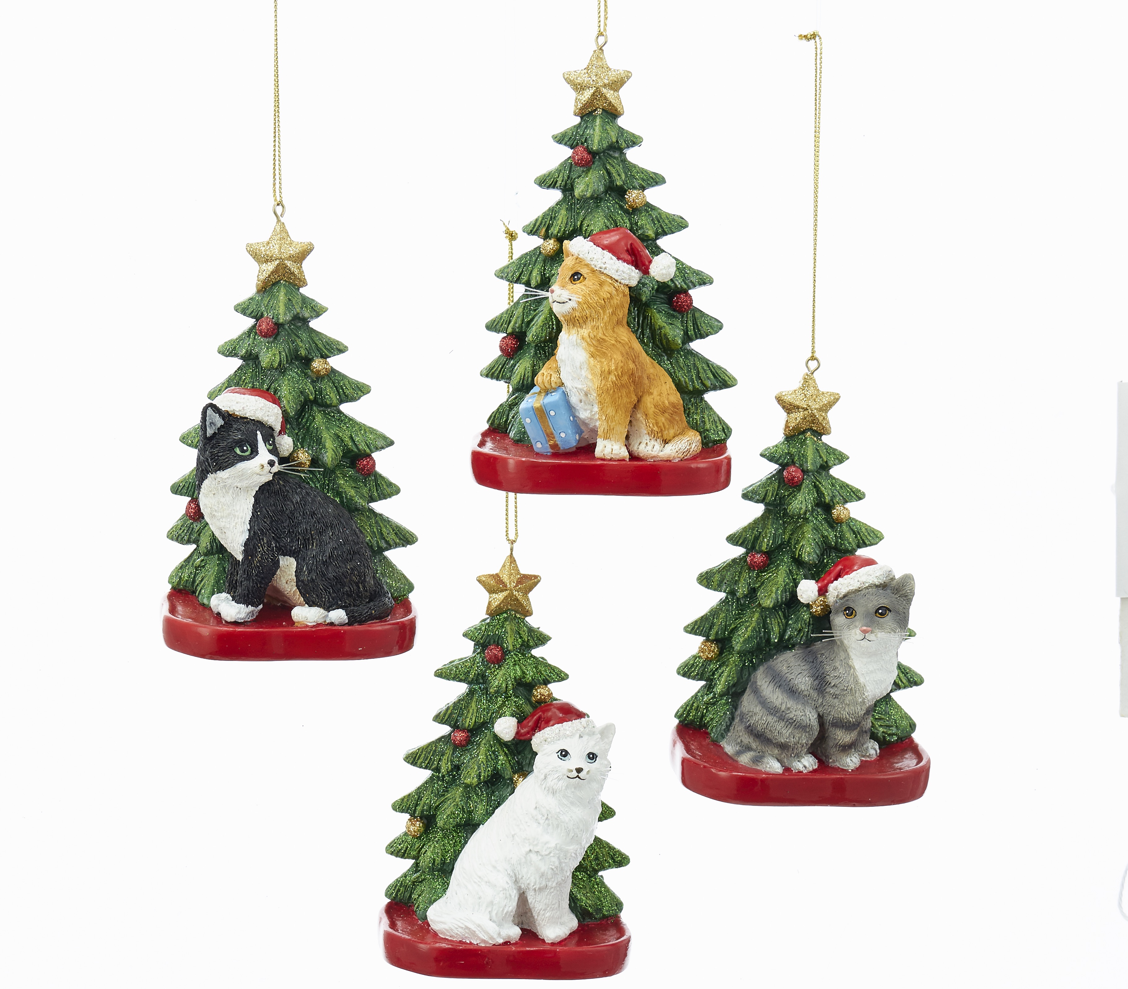 Boomhanger Kat aan Kerstboom - assorti - prijs per stuk