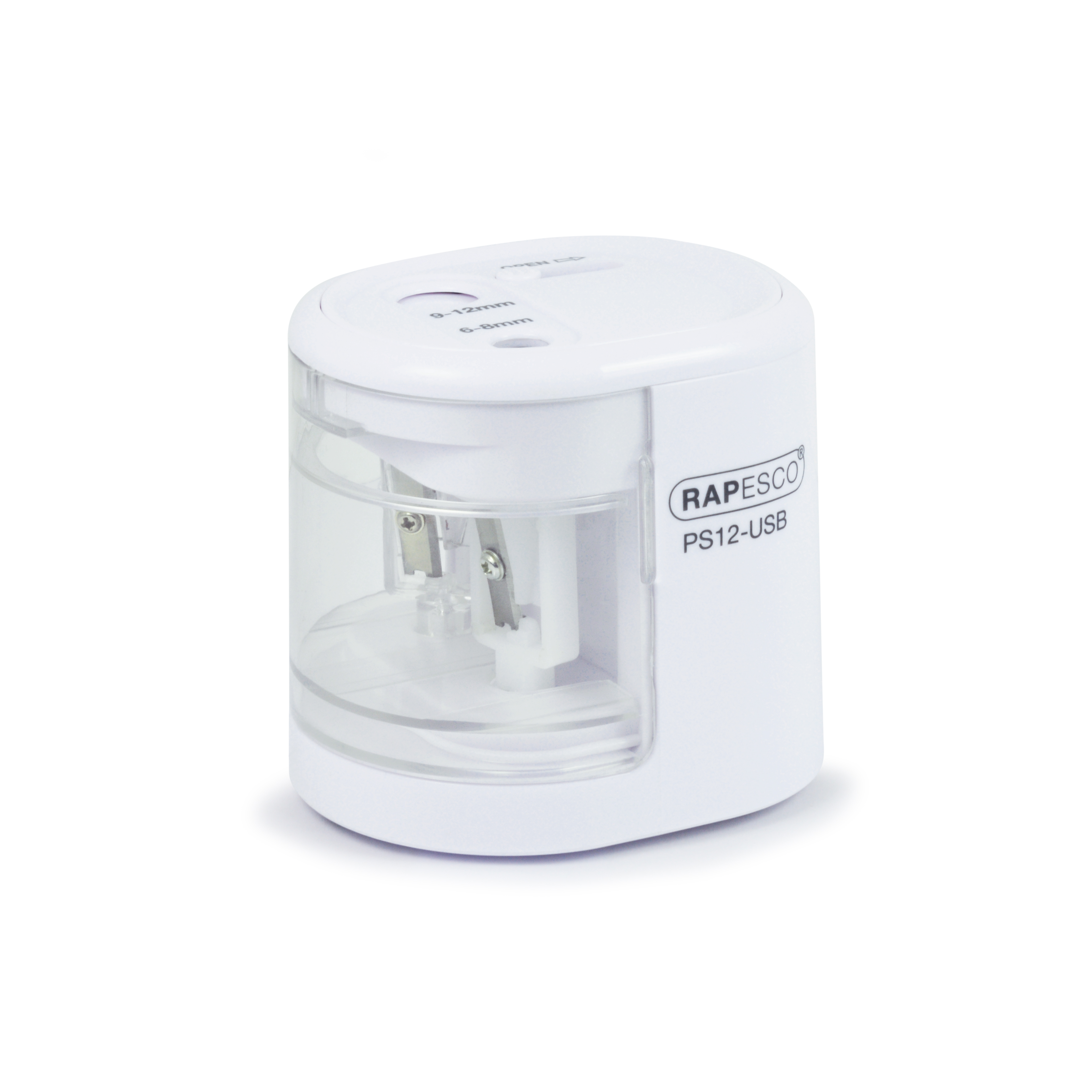 Rapesco Puntenslijper Automatisch 8x7x7.5 cm - met USB-Kabel - Wit