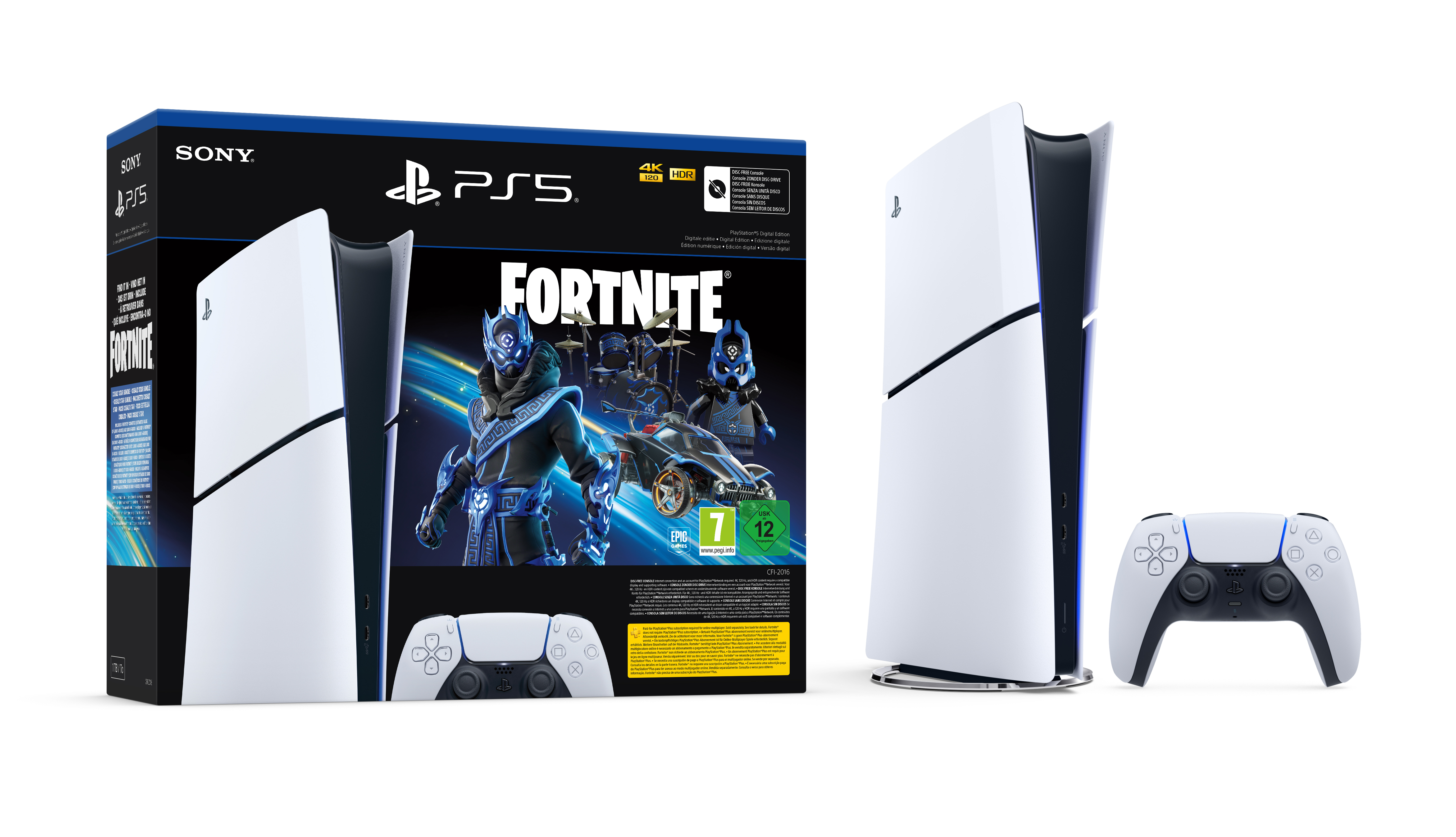 PS5 Console Slim Digital Edition Fortnite Cobalt Star Bundel