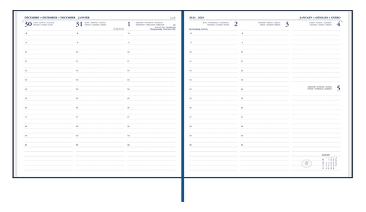 Ryam Agenda 2026 Carre Mercury Wit 1week/2pag Zwart 17x17 cm