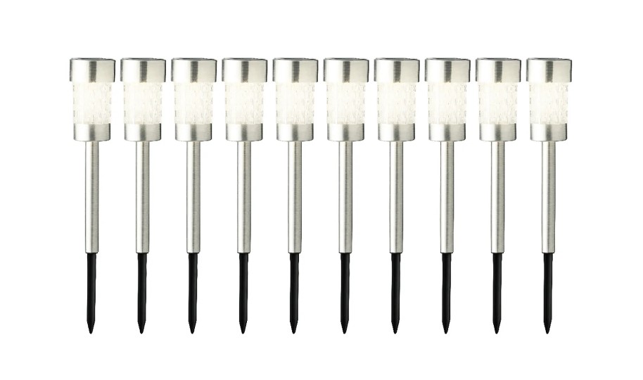 Decoris Steekverlichting Inox Solar 10 stuks