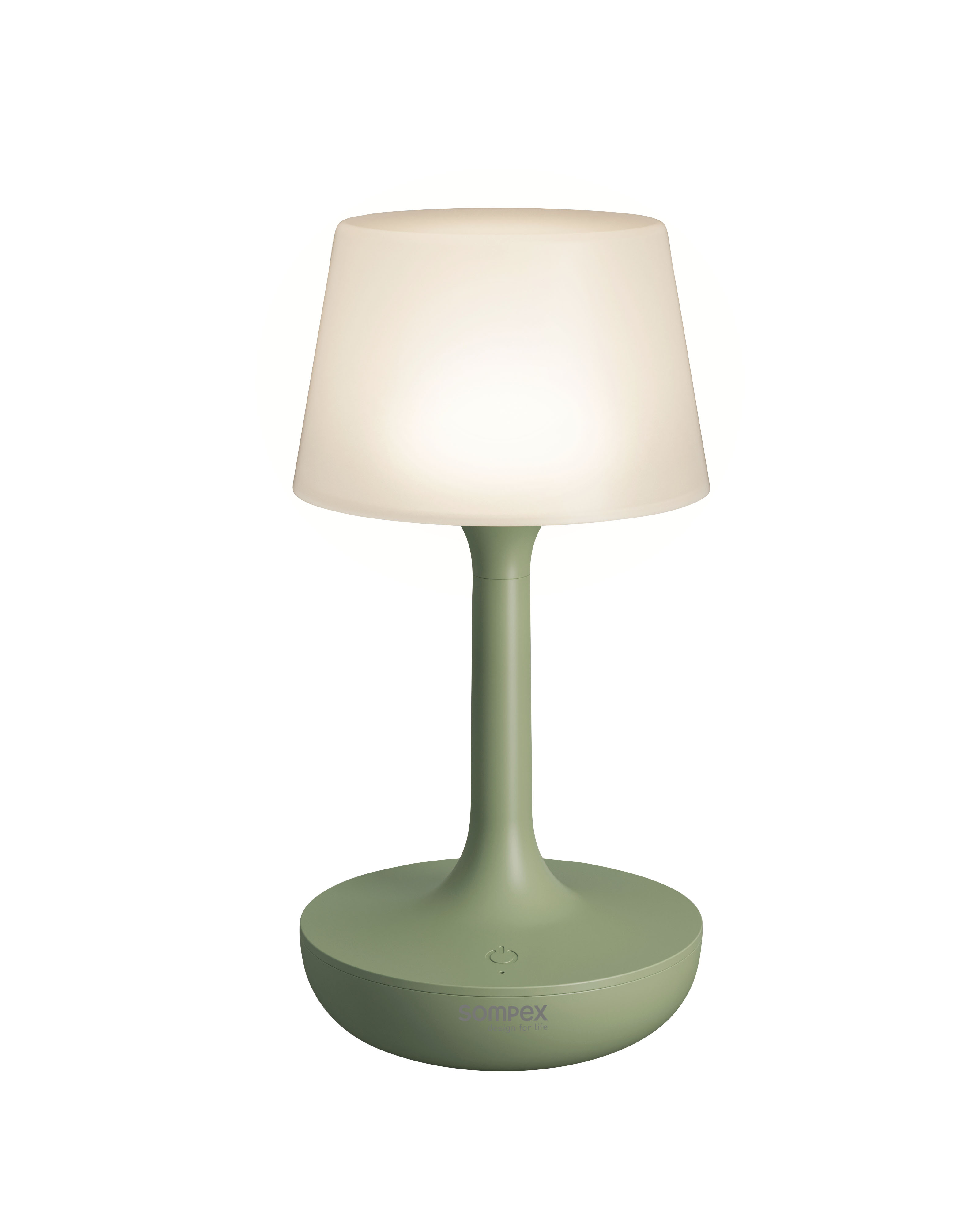 Sompex Tafellamp Ginn Olive Green - 9.4x18 cm - Oplaadbaar (incl. Oplaadstation) - 1.2 W
