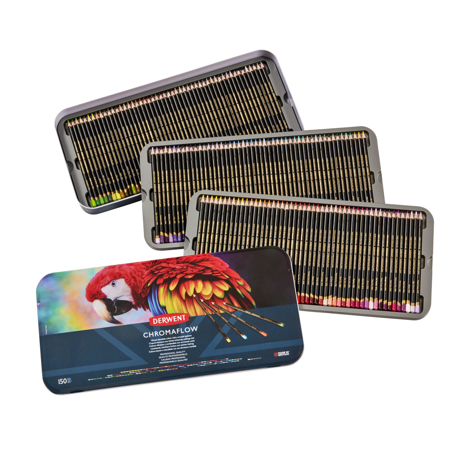 Derwent Chromaflow Kleurpotloden Set 150 stuks - Metalen Box