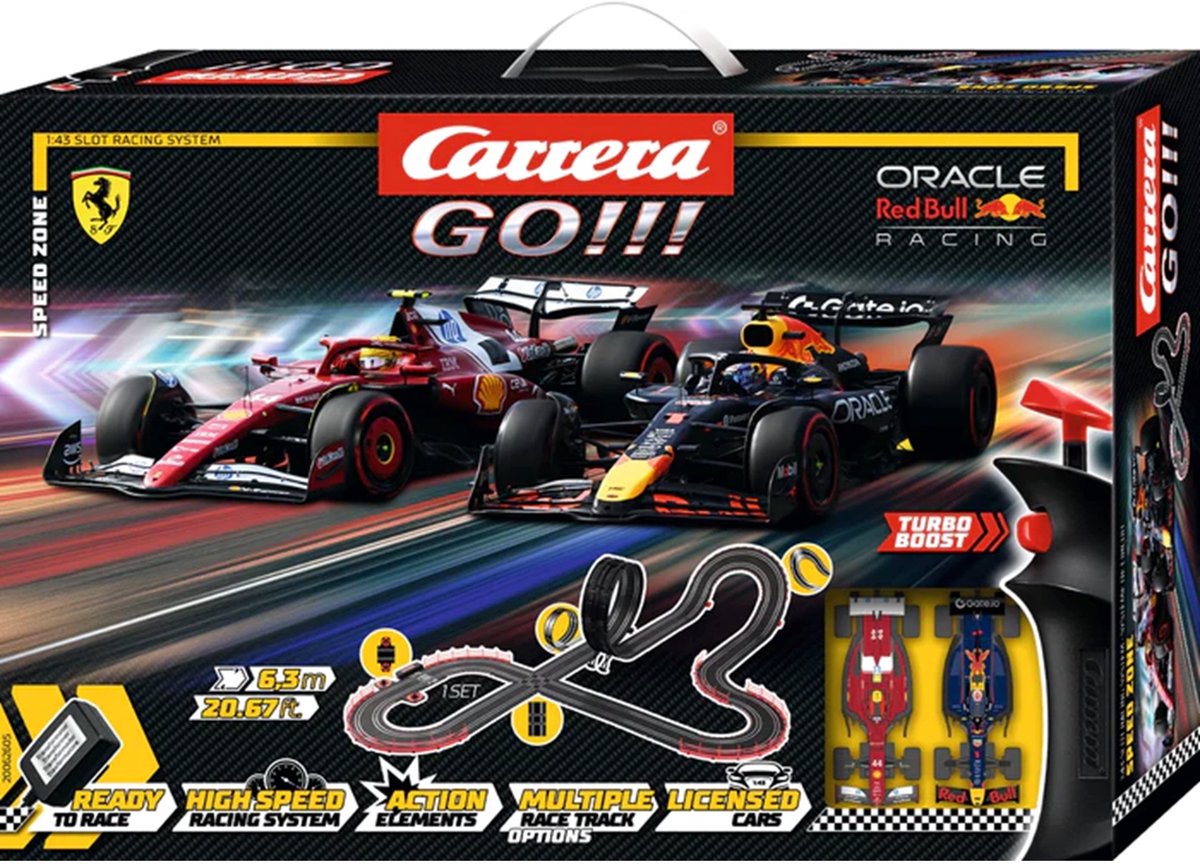 Carrera Go!!! Speed Zone, 6.3 M. Max Verstappen en Lewis Hamilton
