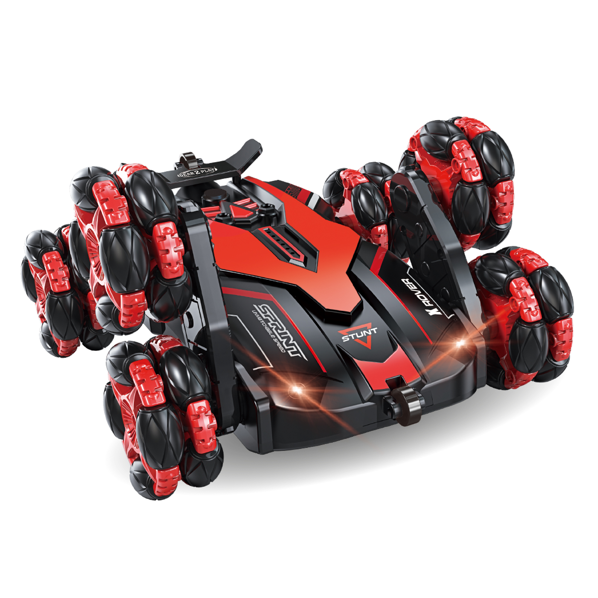 Gear2Play RC Stuntcar met 6 Wielen Rood