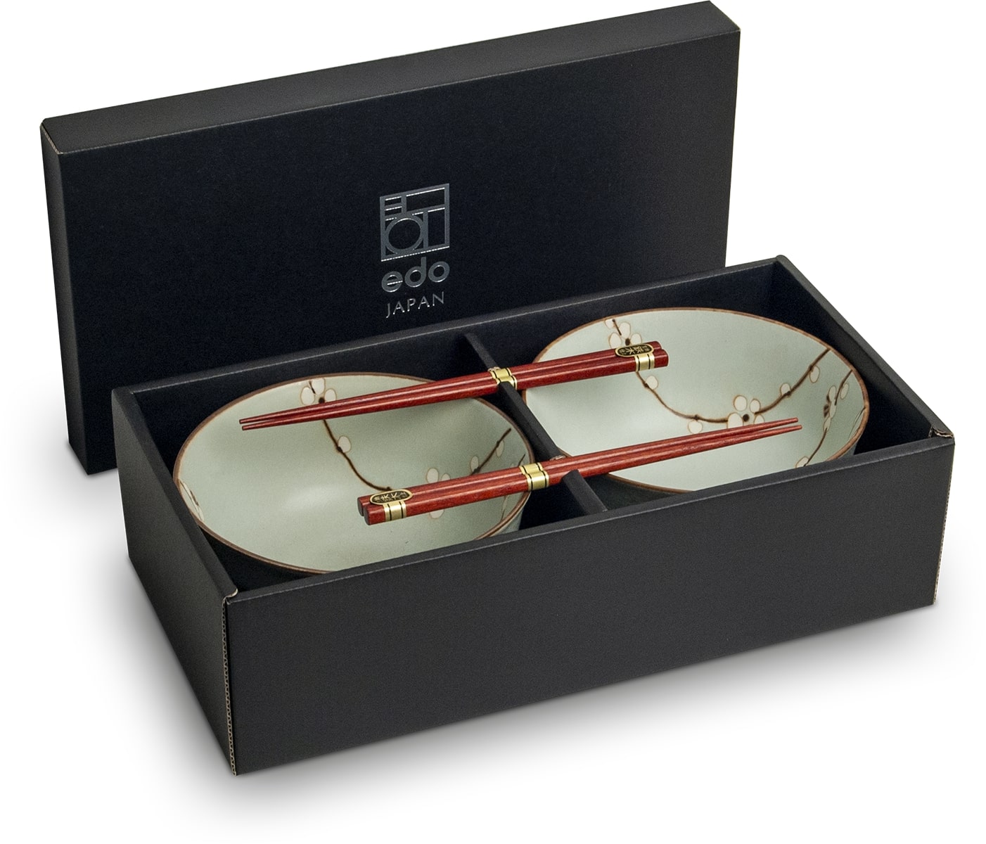 Edo Japan Poke Bowl Set Hanagreen voor 2 Personen - Bowls 17x9 cm & Chopsticks