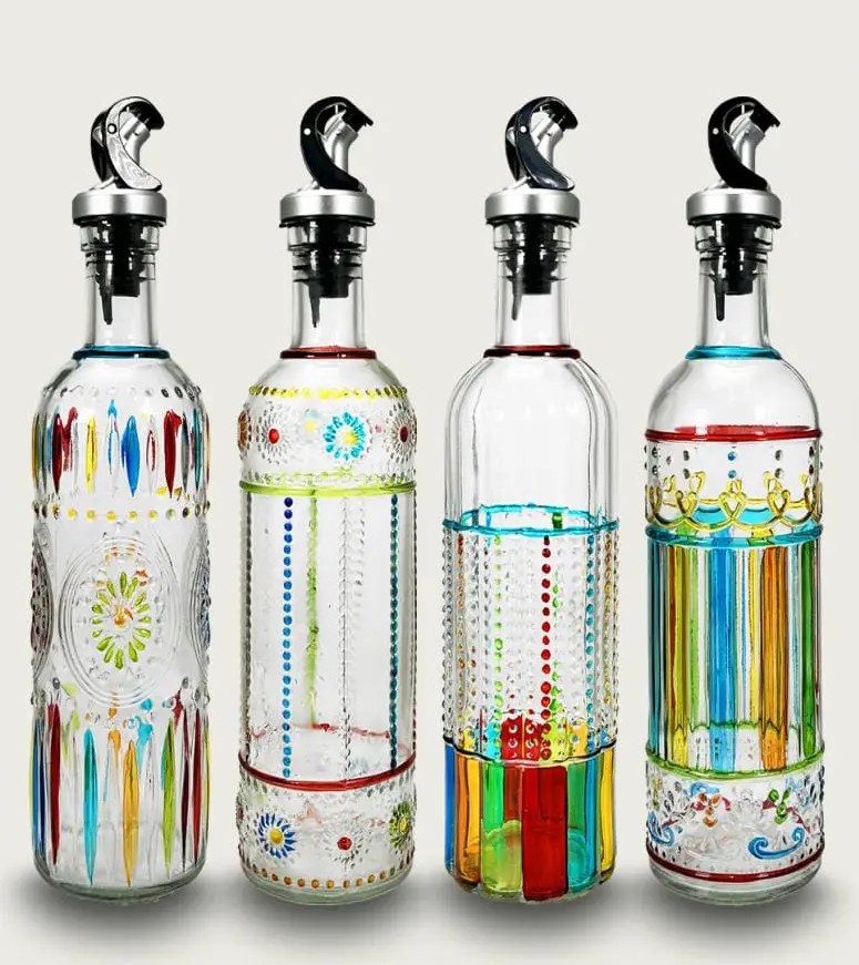Arca Italy Oliefles Colorata 500ml - Oliedispenser - 6x29 cm - assorti - prijs per stuk