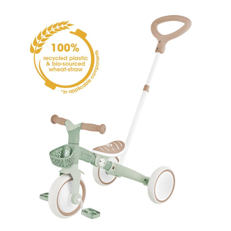 Globber Driewieler met duwstang 3 in 1 Sage Groen