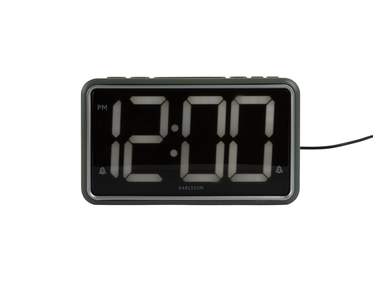 Karlsson Alarmklok New Retro Jungle Green - 16.5x4.5x9 cm - Digitaal - incl. USB-kabel