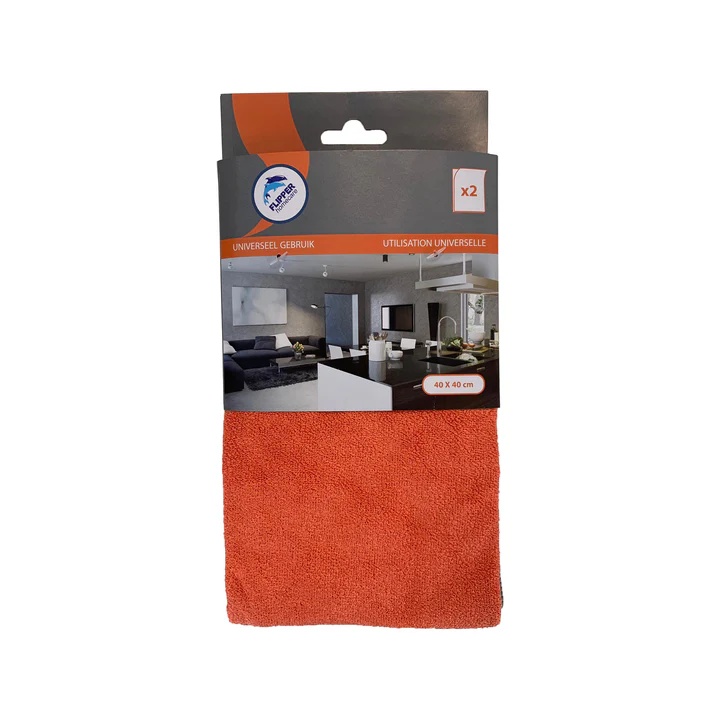 Flipper Microvezeldoek Nivo Rood 40x40 cm set 2 stuks - 320g