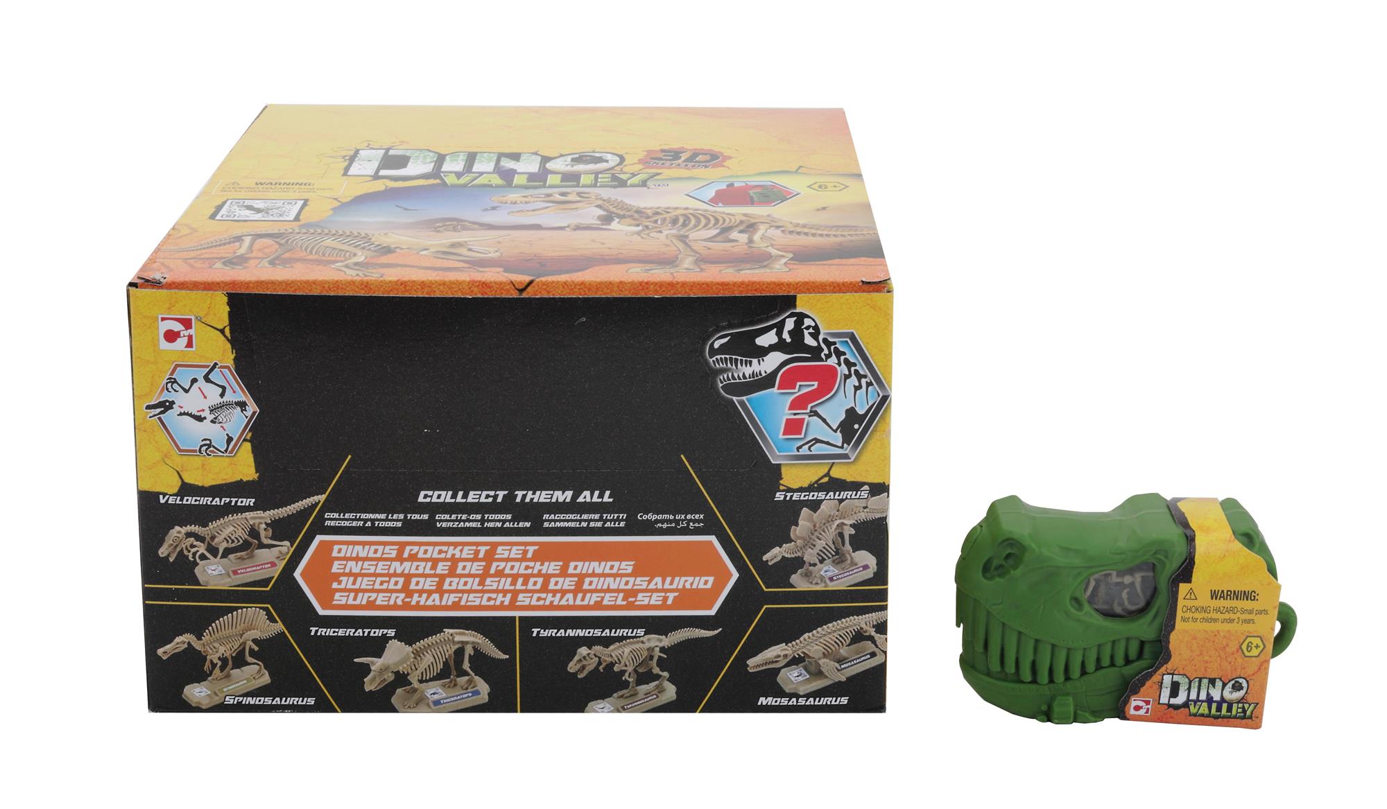 Dino Valley Dinokop 12 cm met Skelet 3D puzzel