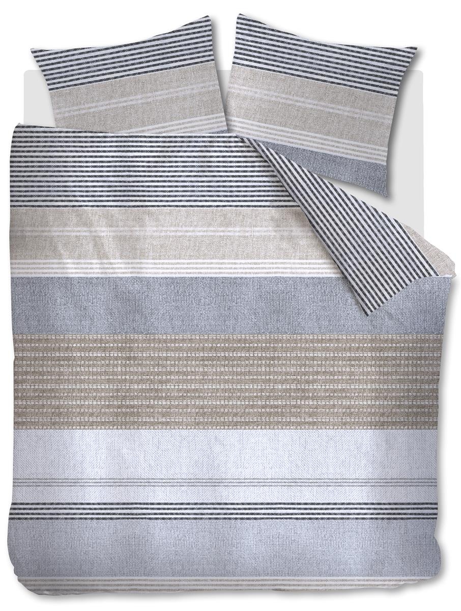Ariadne at Home Dekbedovertrek Stitches 200x220 cm Flanel - Grijs