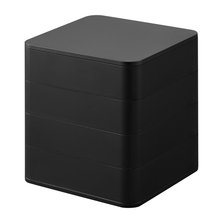 Yamazaki Juwelendoos Tower Black 9x9x10 cm - 4 Uitschuifbare Vakken