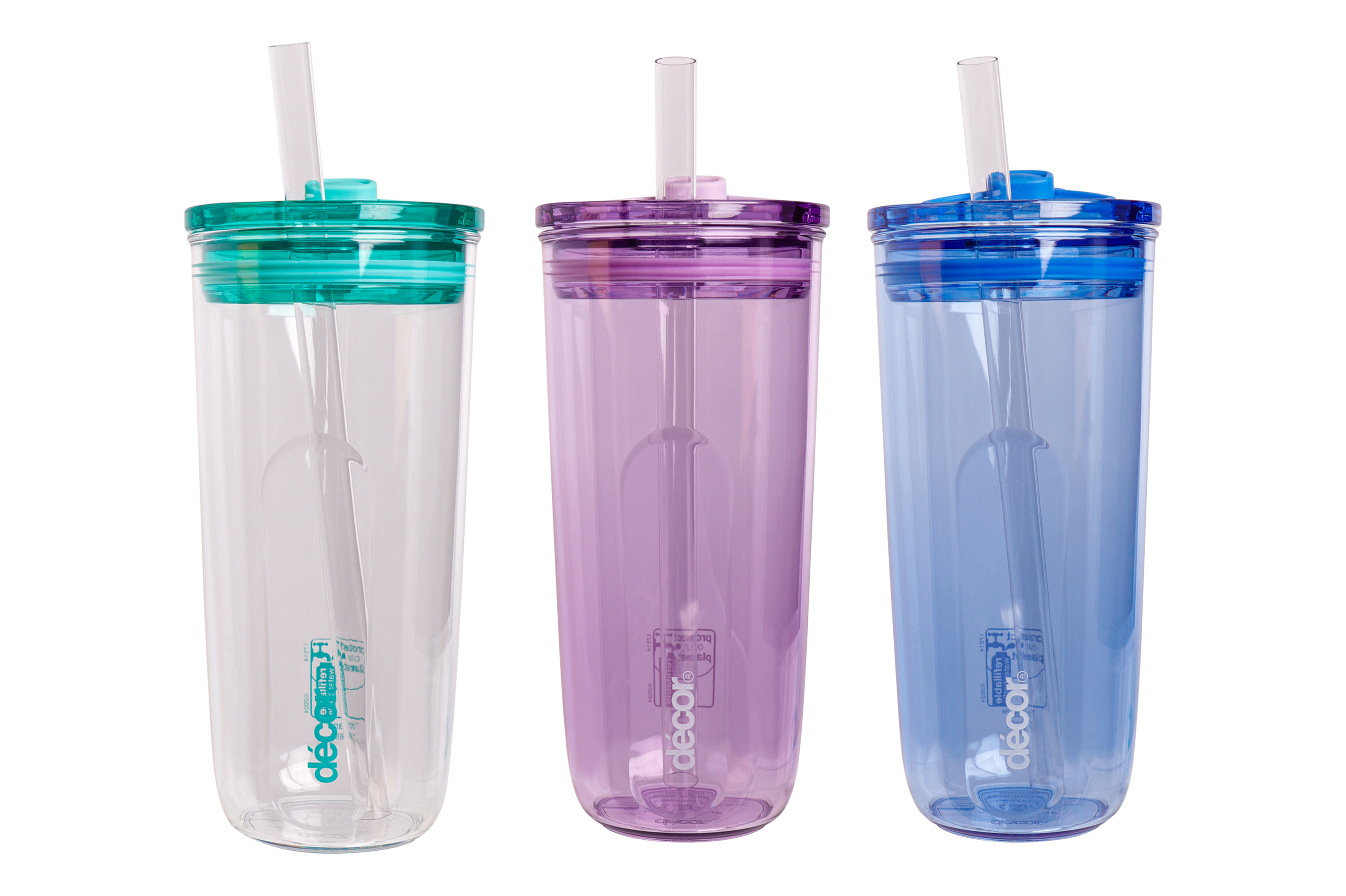 Décor Drinkbeker 2-in-1 Straw 700ml - Tritan - Tumbler - assorti - prijs per stuk