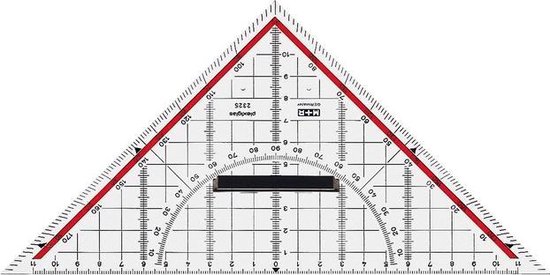 Geodriehoek M+R Transparant 25 cm