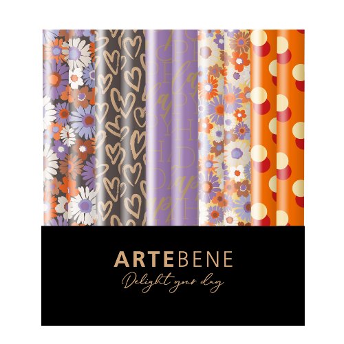 Artebene Geschenkpapier Harten-Bloemen 70x200 cm assorti - per stuk