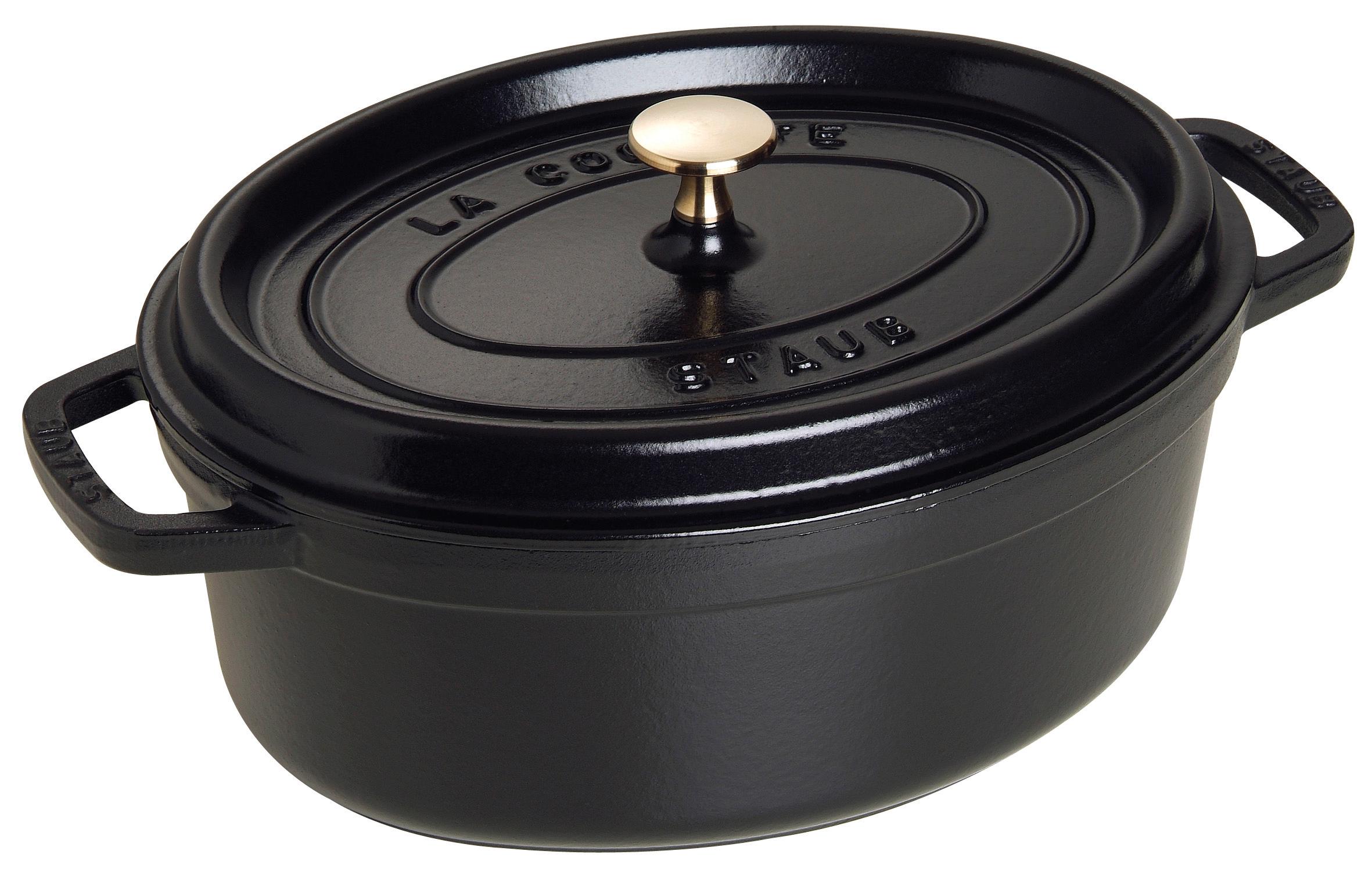 Staub Cocotte Zwart 31cm Ovaal - Gietijzer - 5.5l - alle Vuren
