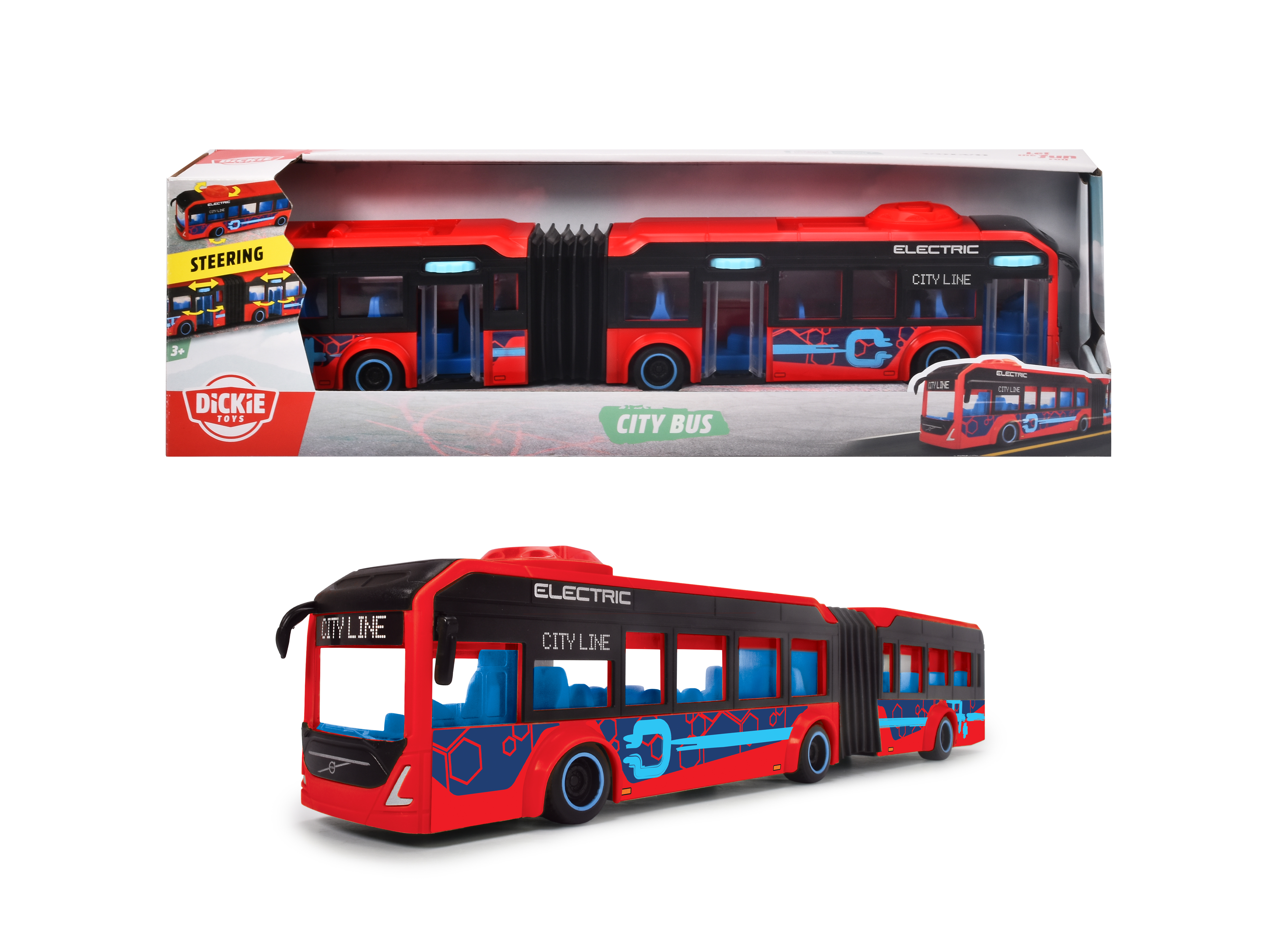 Volvo City Bus Accordeonmodel 40 cm met Frictiemotor 