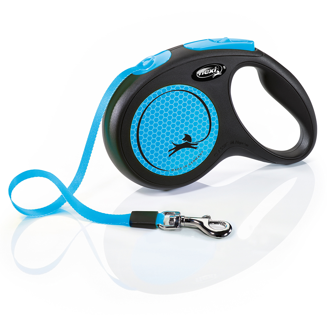 Flexi Leiband New Neon Lint M 5 m Zwart - Neon Blauw