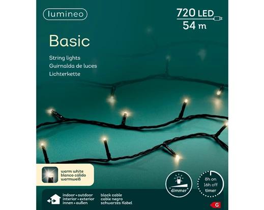 Kerstverlichting Basic LED 54m - 720 Lights - Black/Warm White - In/Outdoor Kerstverlichting Basic LED 54m - 720 Lights - Black/Warm White - In/Outdoor