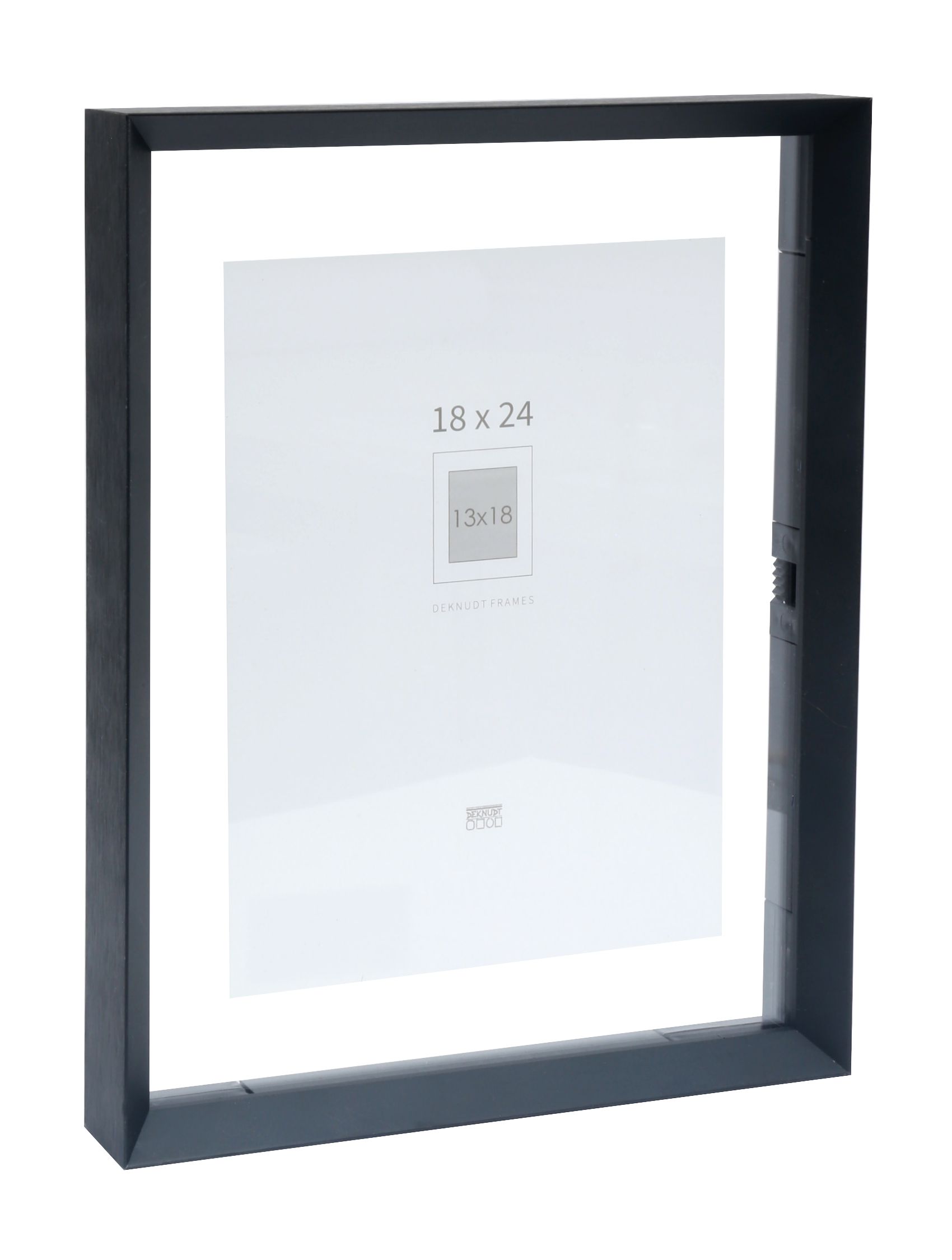 Deknudt Fotokader Aluminium Zwart 18x24 cm met Zwevend Foto-effect