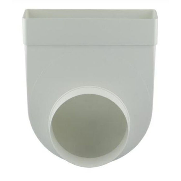 Renson Hoekverbinding Rechthoek/Rond 90 Graden 7017 PVC 220x90 mm Diameter 150 mm Wit