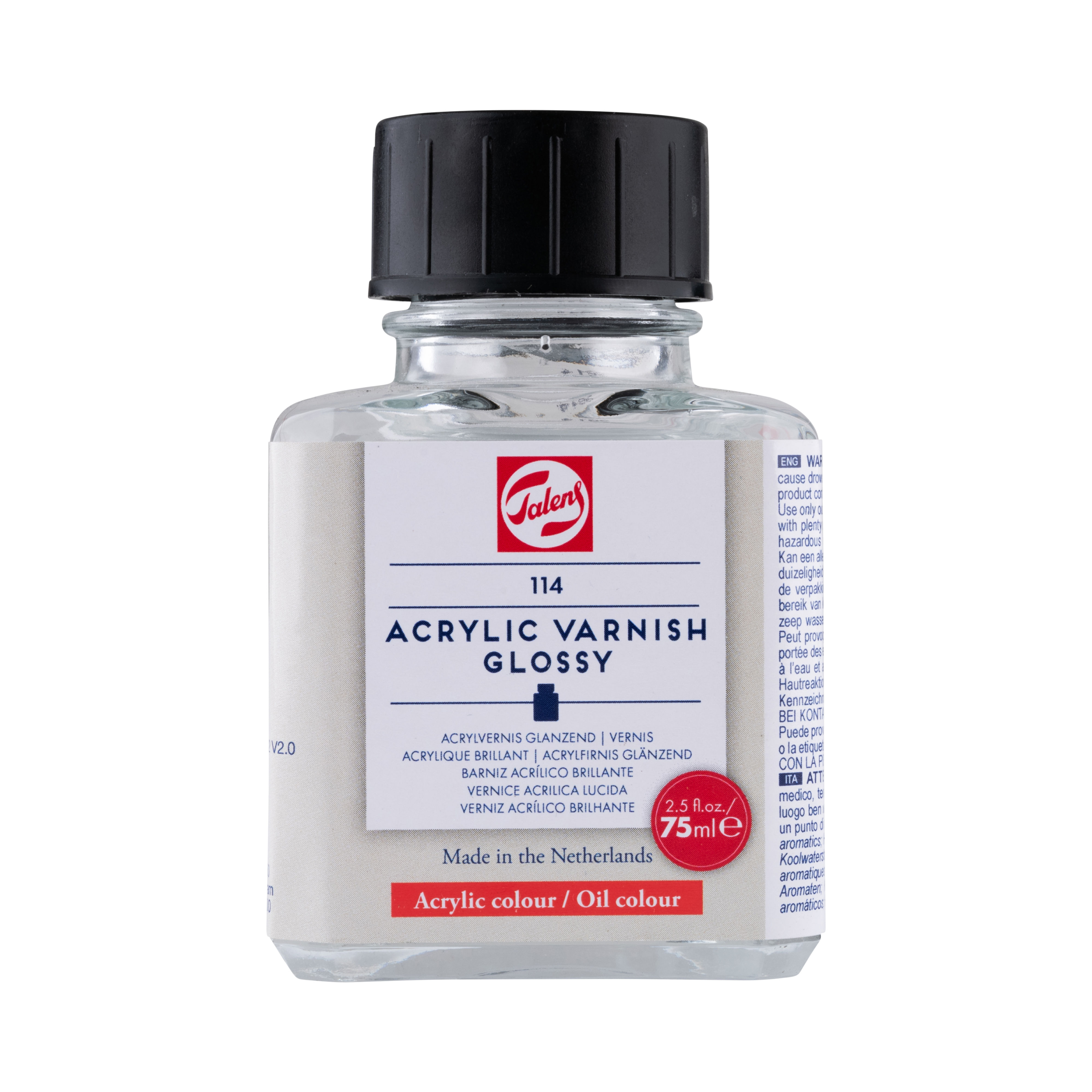 Talens Acrylvernis Fles 75 ml Glanzend - 114 - Olieverf Talens Acrylvernis Fles 75 ml Glanzend - 114 - Olieverf