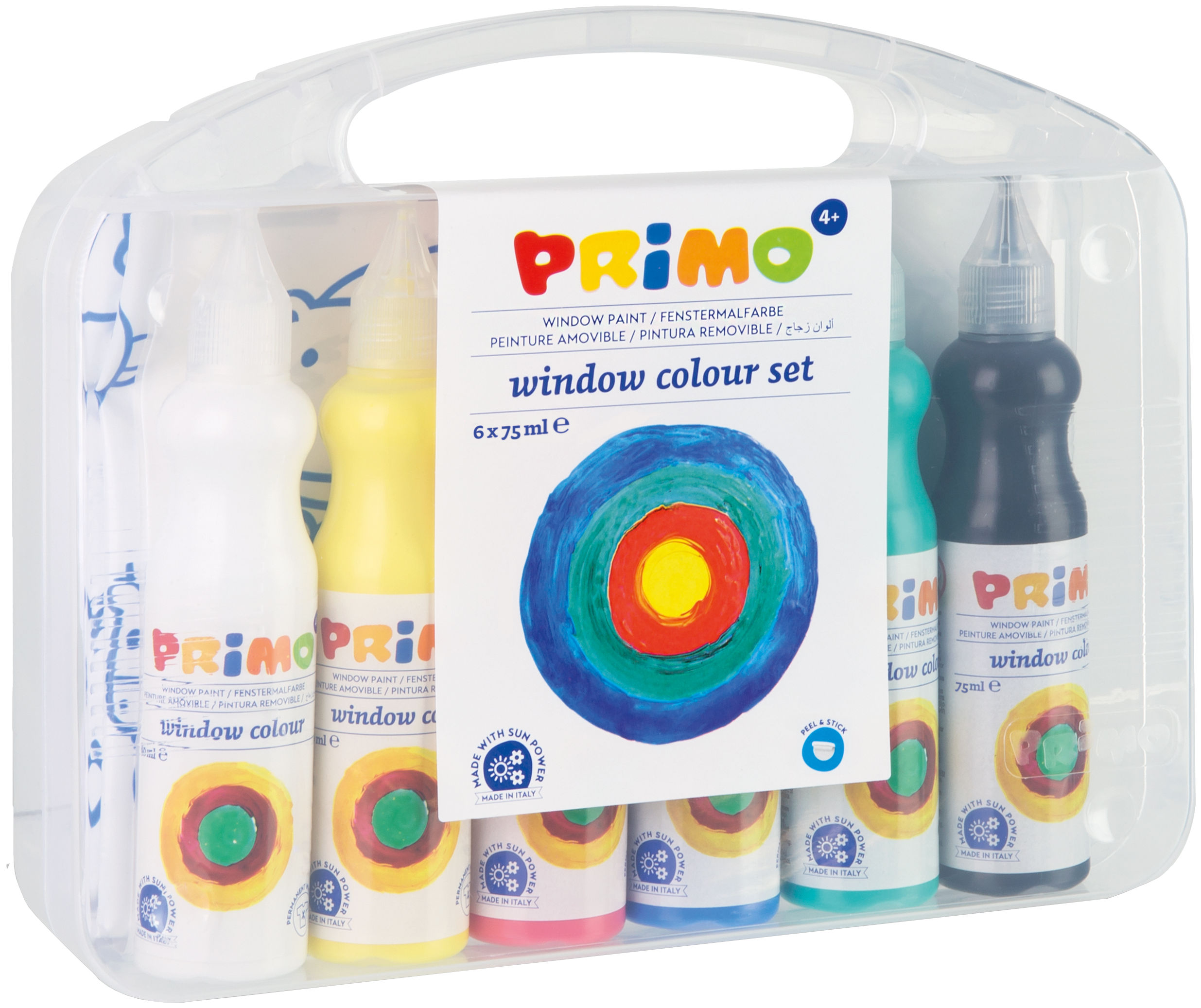 Primo Verf Window Mix 6x 75 ml Assorti - Beschermmatje 60x80 cm - Prijs per Stuk