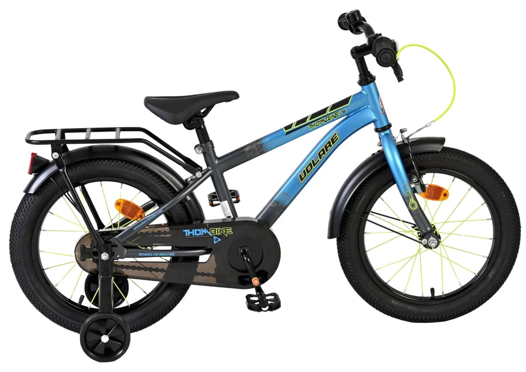 Volare Thombike Kinderfiets Blauw/Grijs Handrem+Terugtraprem 16 inch