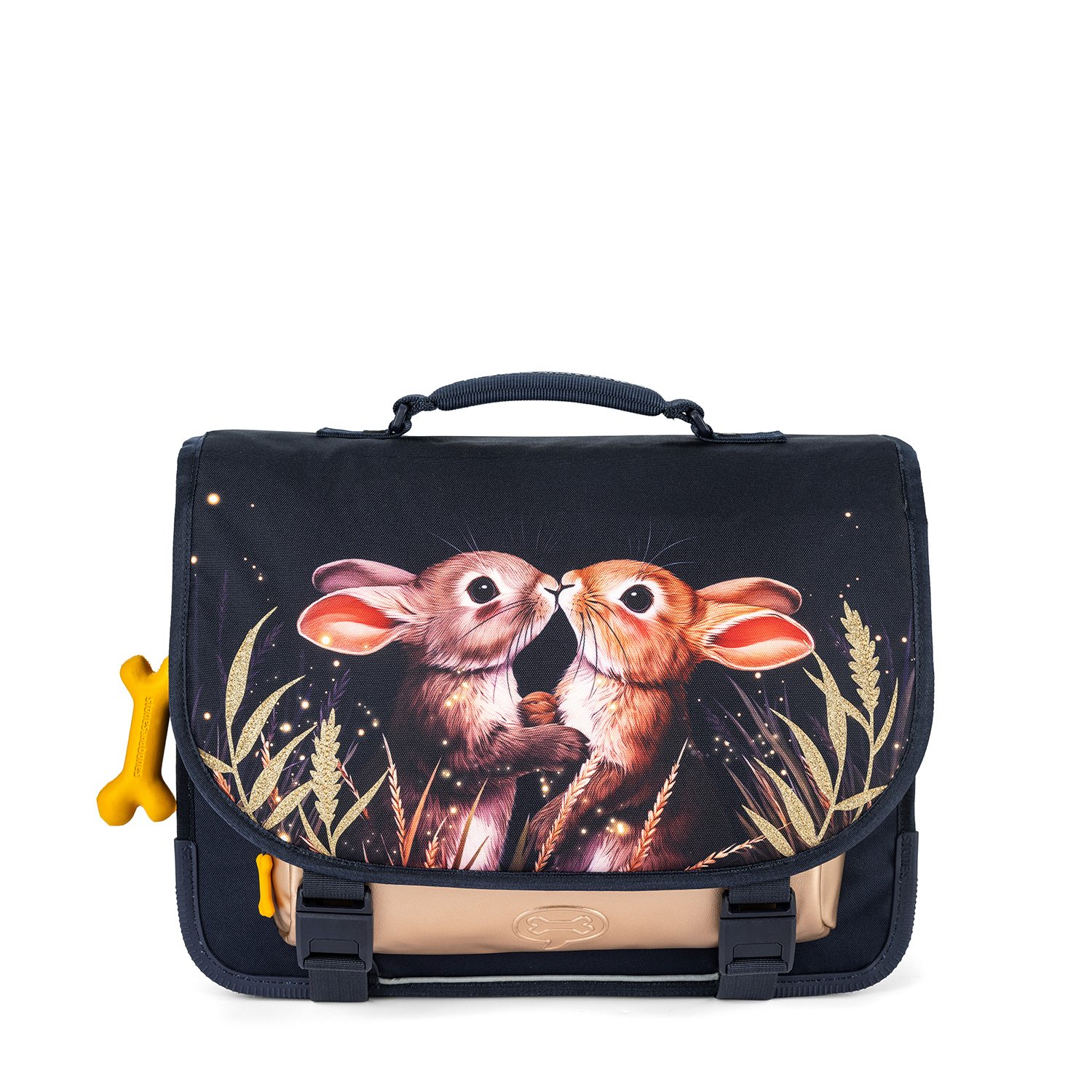 STONES and BONES Boekentas Lotus 13l Twilight Bunnies Navy 38x14x28 cm