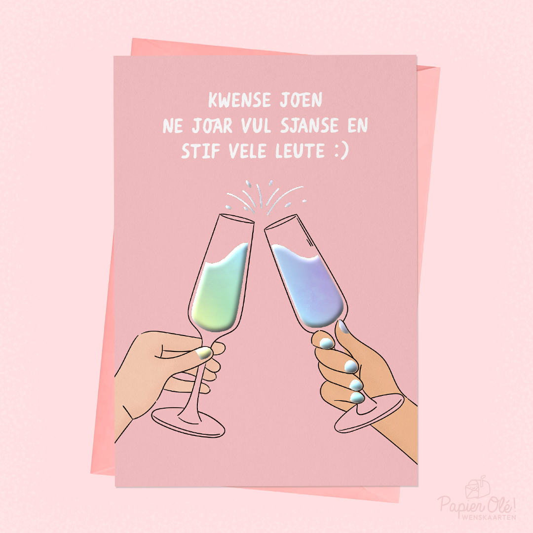 Papier Olé Kerstkaart Ne Joar Vul Sjanse en Stif Vele Leute